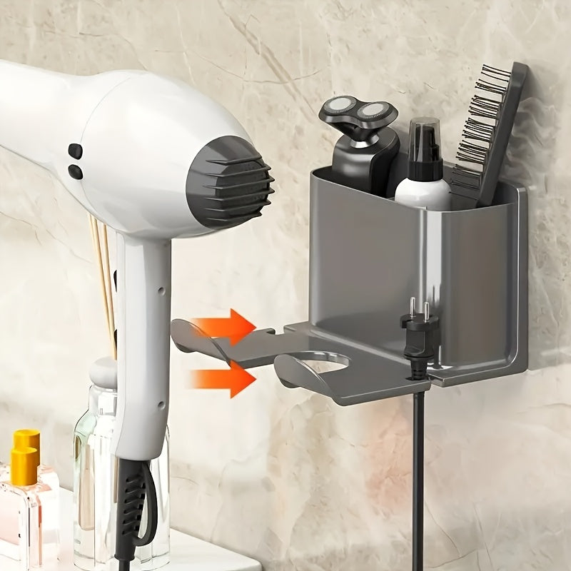 Sleek WallMounted Bathroom Organizer Rack with Smartphone Holder