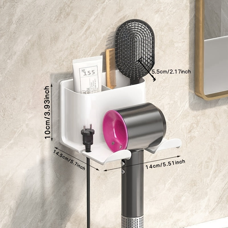 Sleek WallMounted Bathroom Organizer Rack with Smartphone Holder